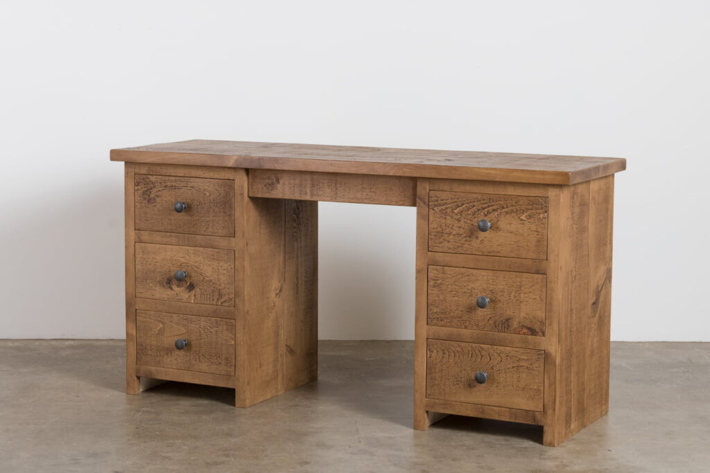 Extra large double column 6 drawer dressing table made from chunky pine