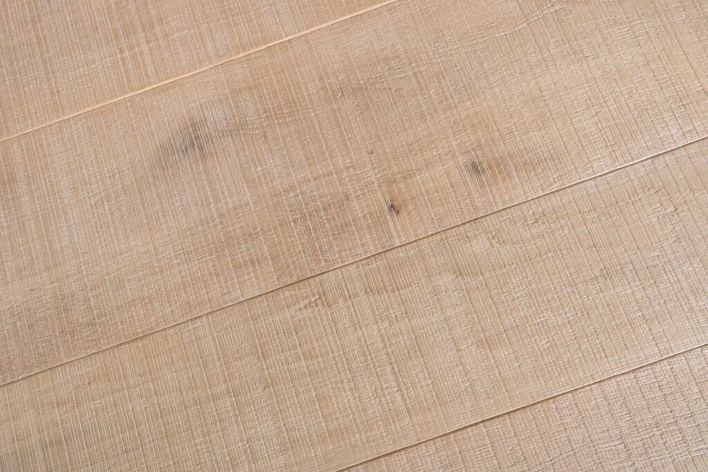 A close up of a section of re-sawn oak